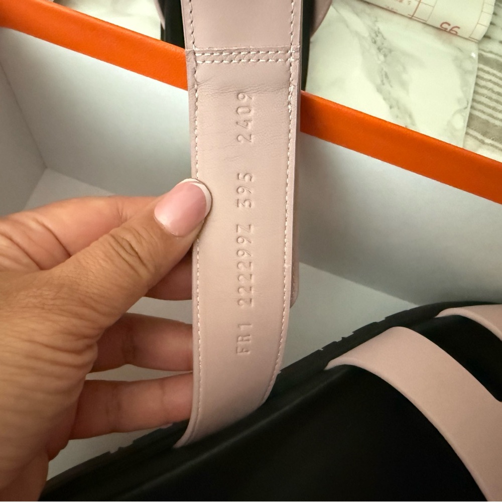 HERMES Chypre sandals on Rose Pearle. NIB Authentic - Picture 12 of 12
